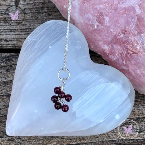 Garnet Cluster January Birthstone Necklace